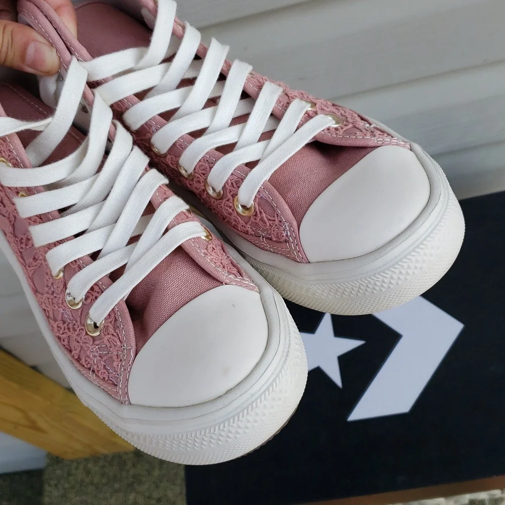 Converse Canvas CTAS Move Platform Daisy Cord Rust Pink Egret Sneakers Size 5.5